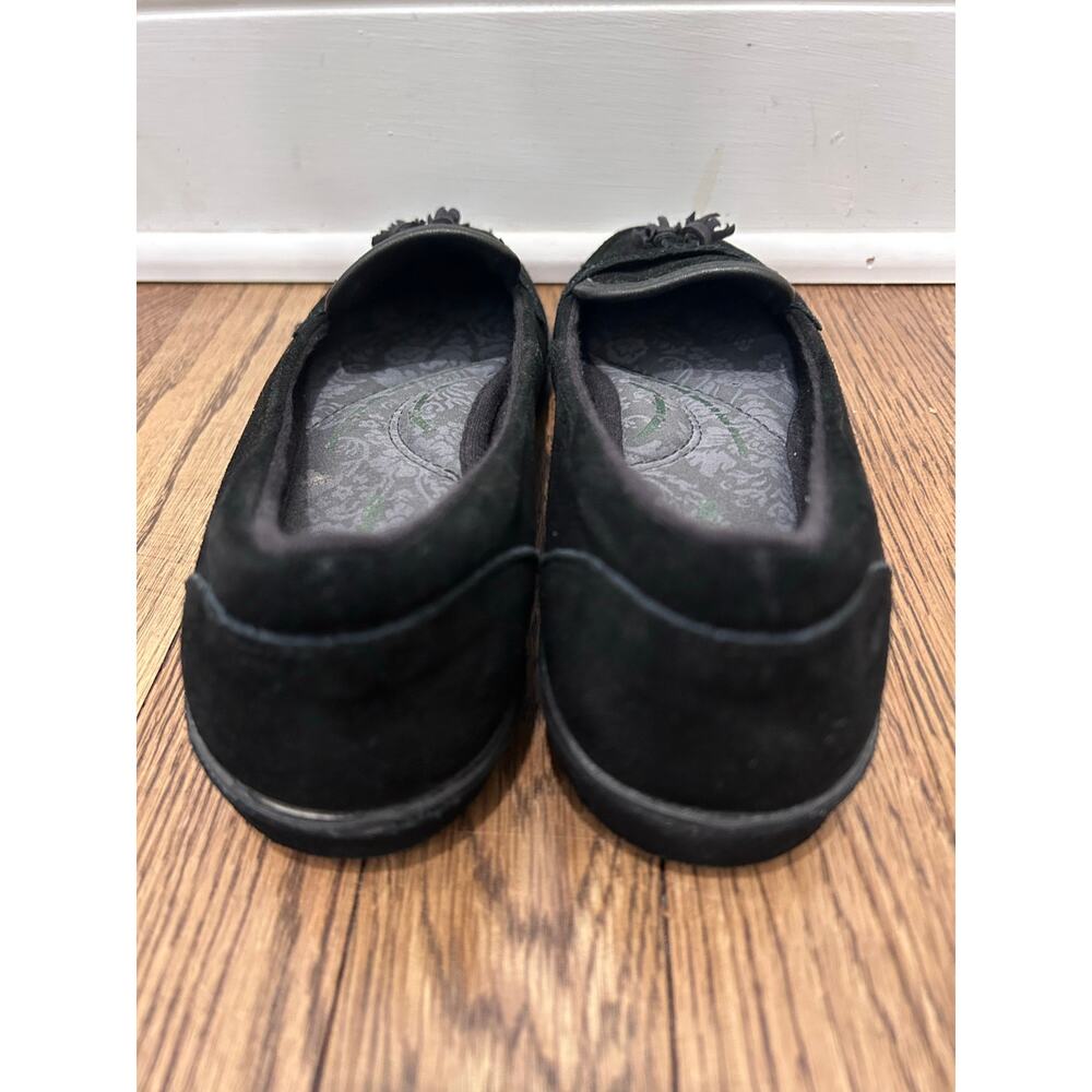 Grasshoppers Women 7N Black Suede Quilted Tassel Loafers Comfy Preppy Academia - Picture 4 of 9