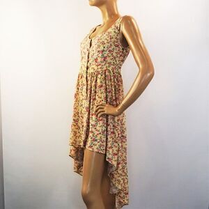 Cottagecore Summer Dress Yellow Floral High Low Size Small Forever 21