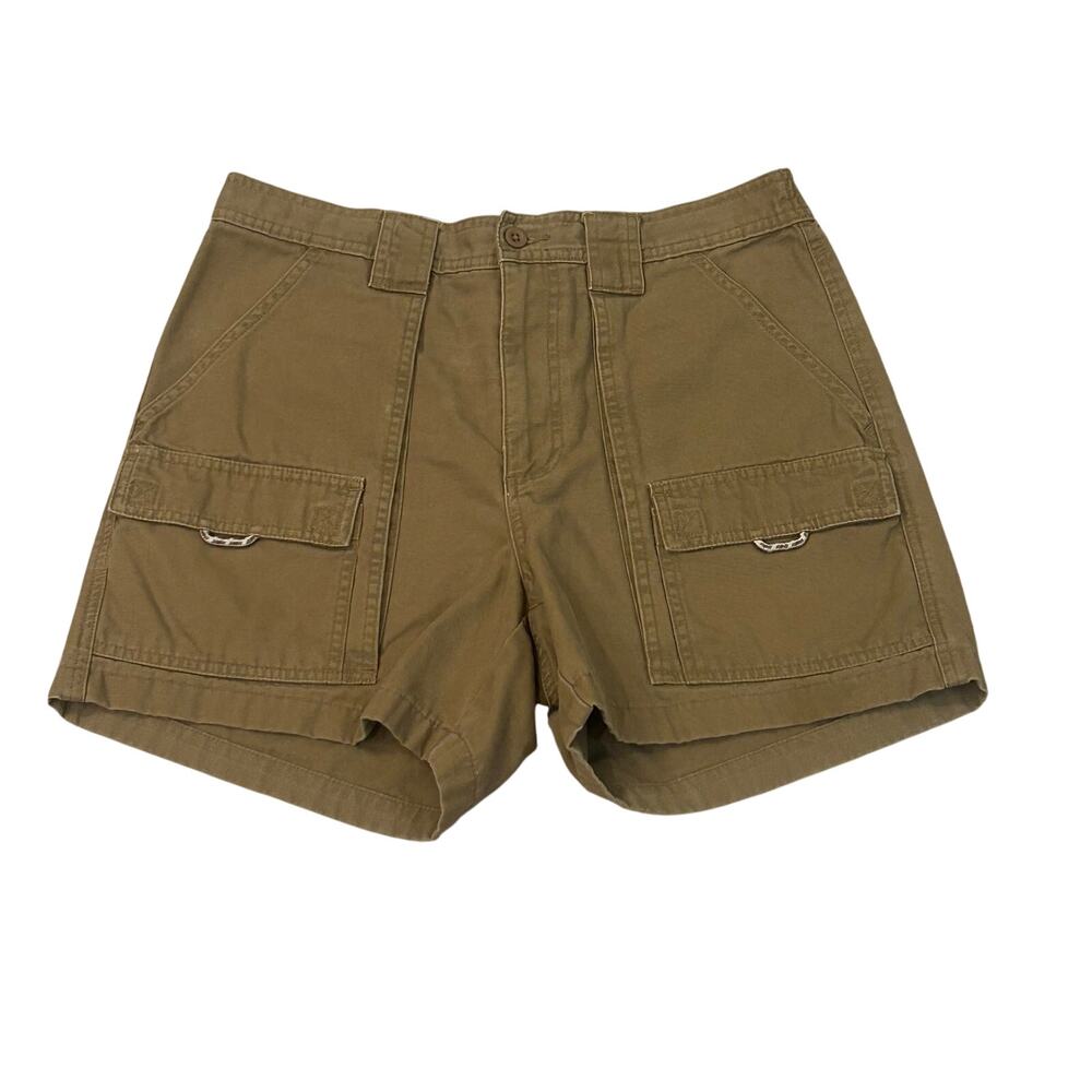 L.L.Bean Vintage Cargo Shorts 32 Khaki Tan Utility Hiking Shorts 5" Inseam
