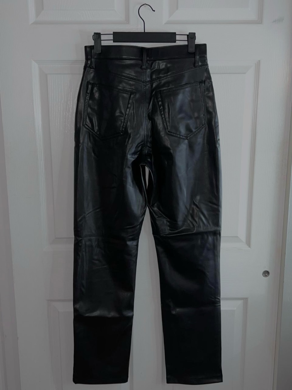 Abercrombie & Fitch Black Faux Leather Straight-Leg Pants - Picture 2 of 3