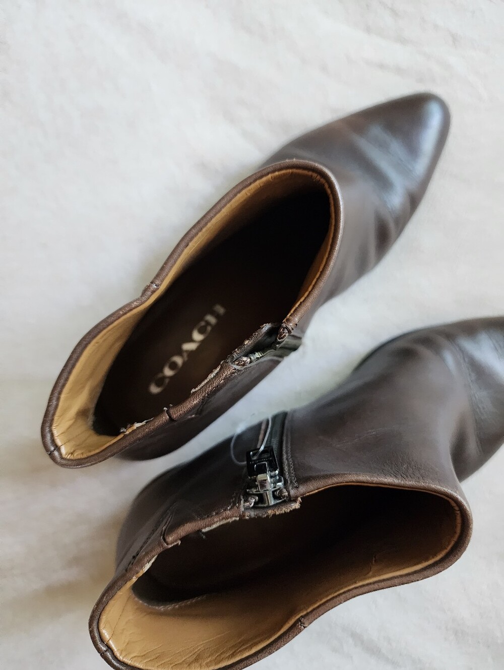Coach Montana Brown Leather Ankle Boots - Picture 5 of 7