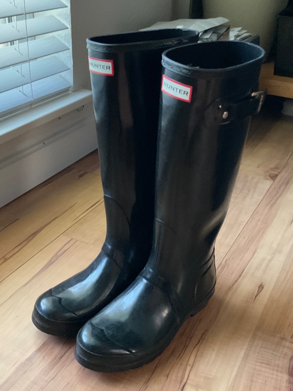 black Hunter Women's Original Tall Gloss Rain Boots