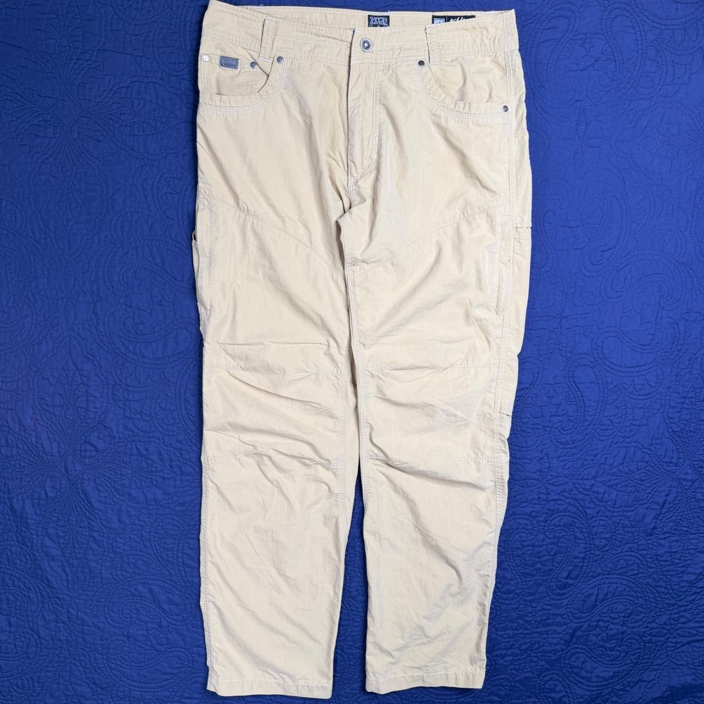 Kuhl Rydr Khaki Tan Hiking Carpenter Pants Mens 33x32 Stretch Outdoors Read