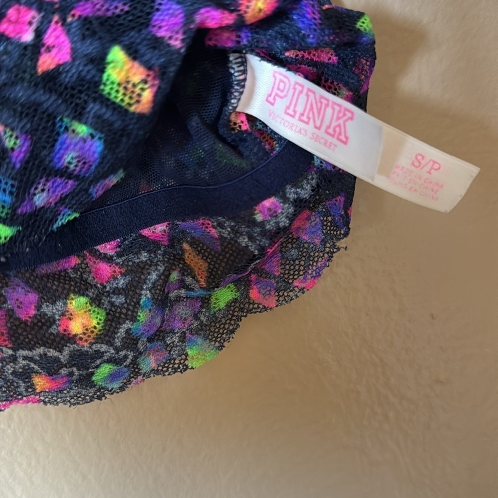 VS Pink Multicolor Bralette Size Small - Picture 4 of 4