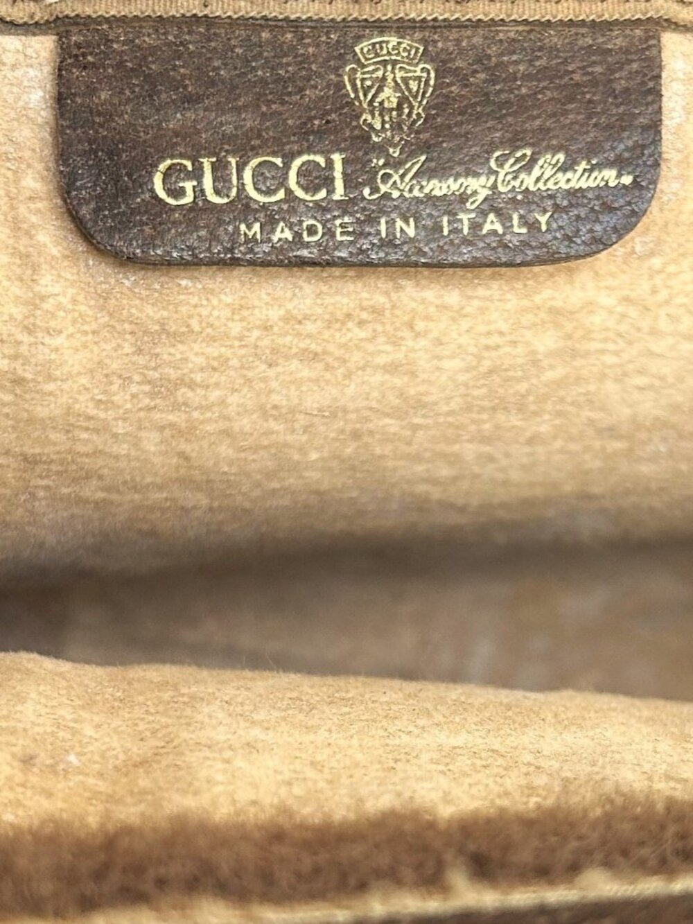GUCCI GG Supreme Web Sherry Line Clutch Pouch, Brown, Taupe - Picture 3 of 11