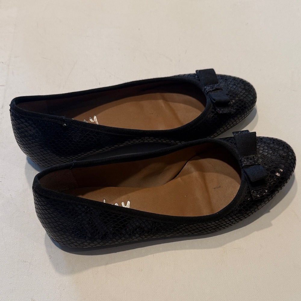 French Sole Black Snakeskin Flats - Picture 2 of 4