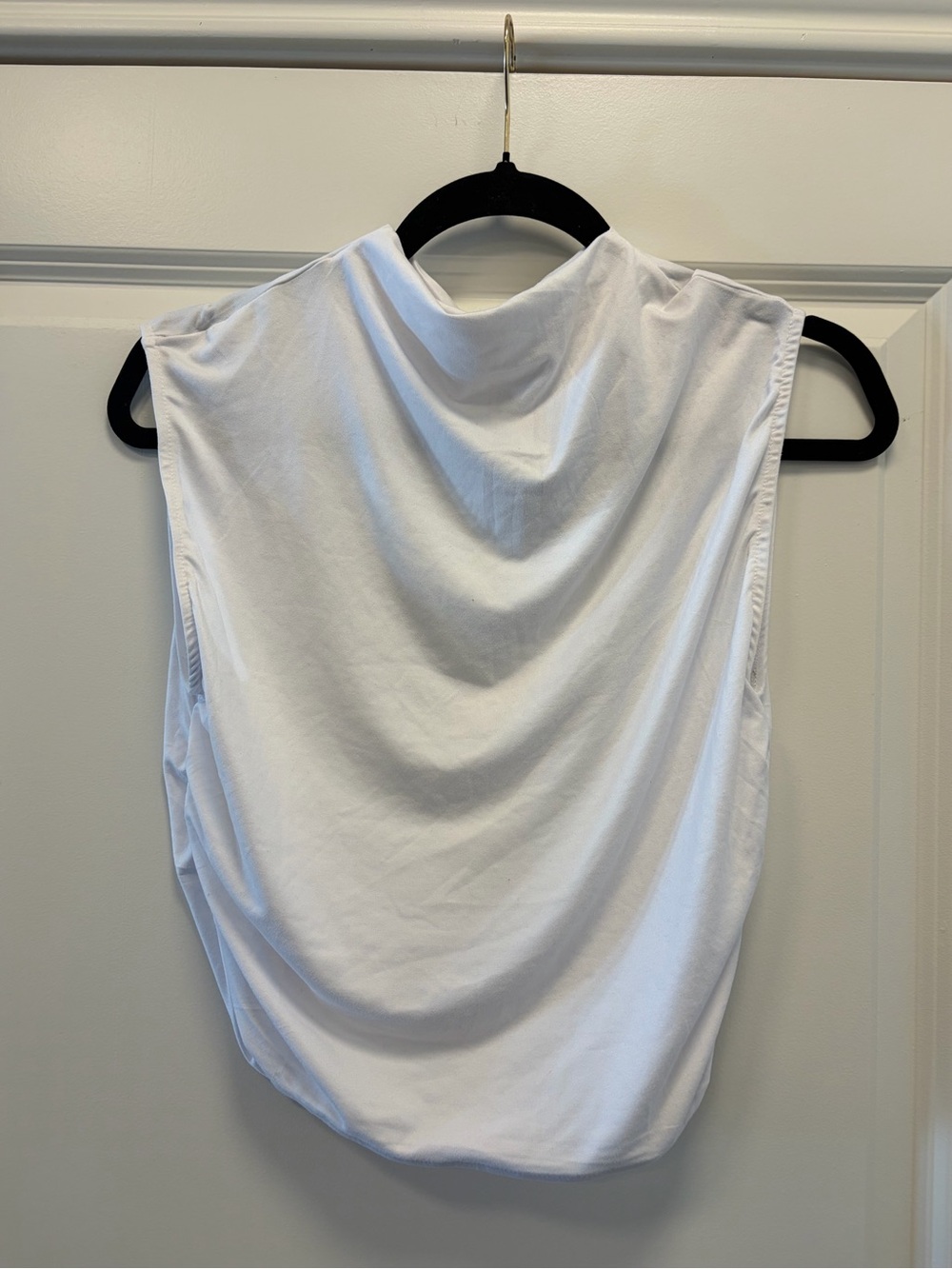 Women's White Draped-Back Tank Top