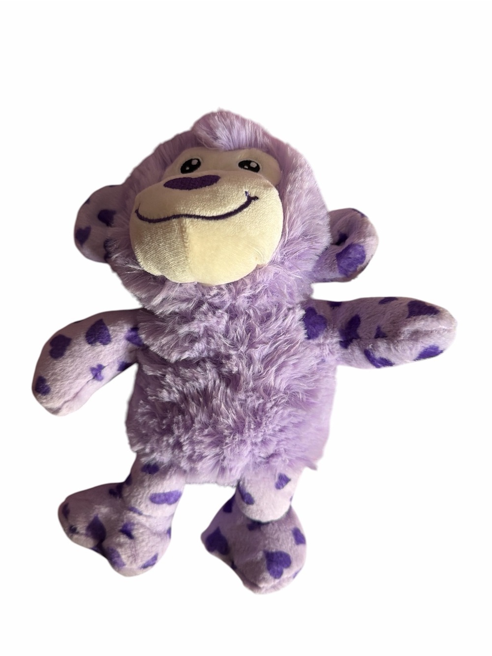 Plush Purple Heart Pattern Monkey Stuffed Toy