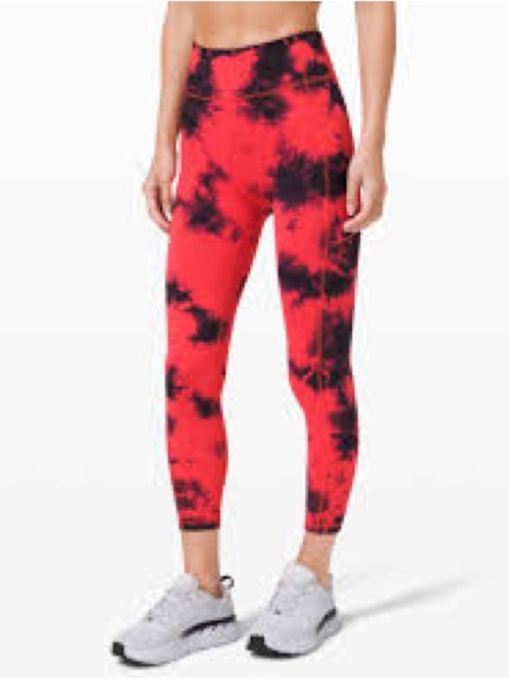 lululemon athletica Red & Black Tie-Dye High-Rise Leggings