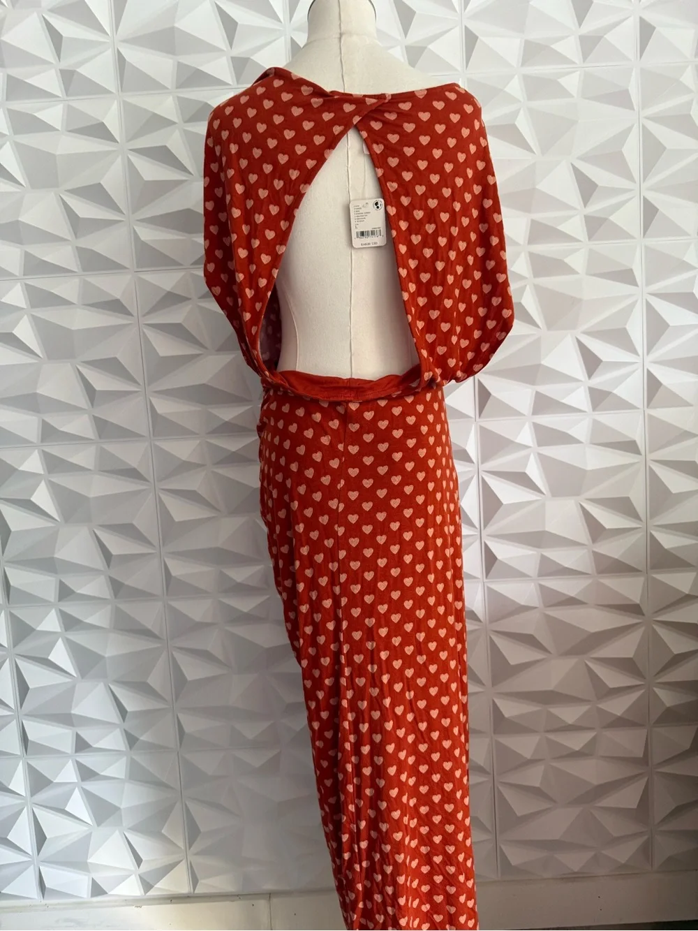 Free People NWT Lakeside Printed Midi Dress Sz L Ginger Combo Orange Summer - Picture 4 of 7