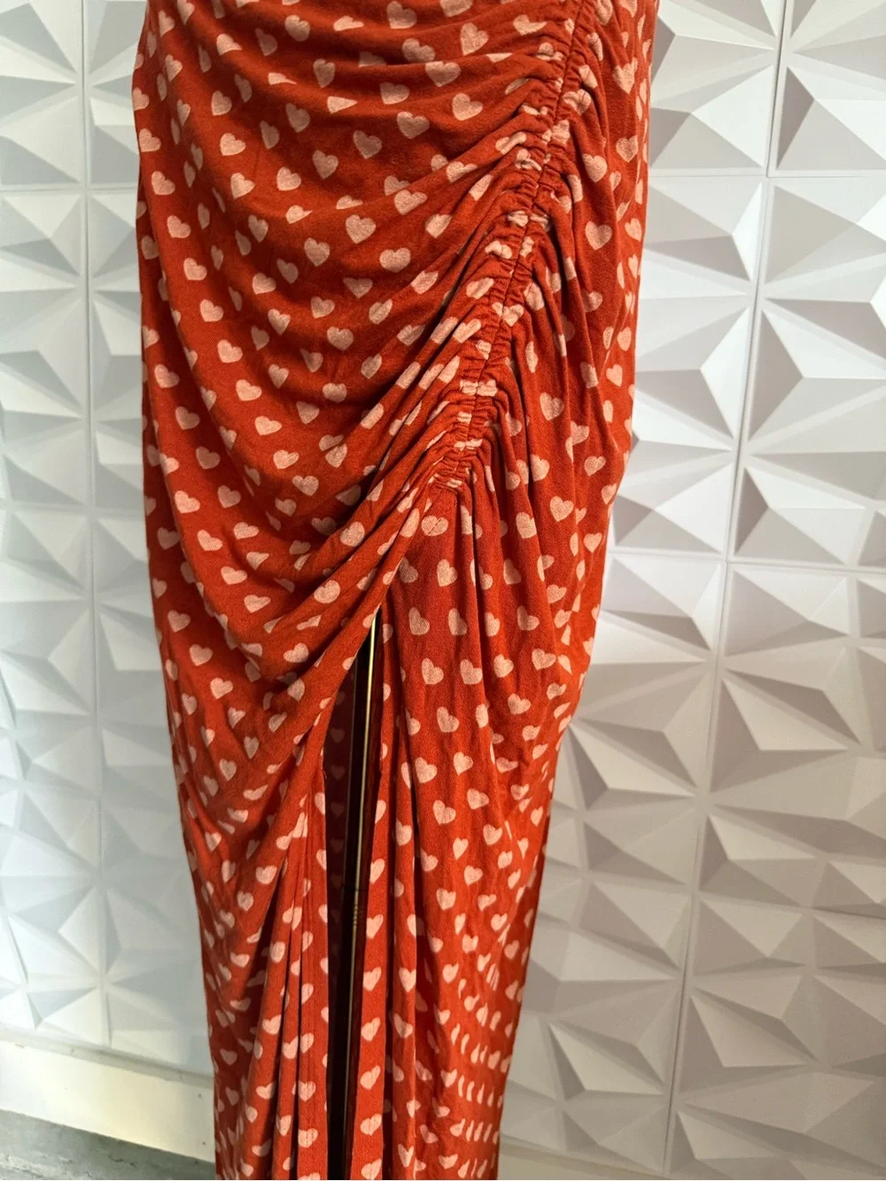 Free People NWT Lakeside Printed Midi Dress Sz L Ginger Combo Orange Summer - Picture 6 of 7