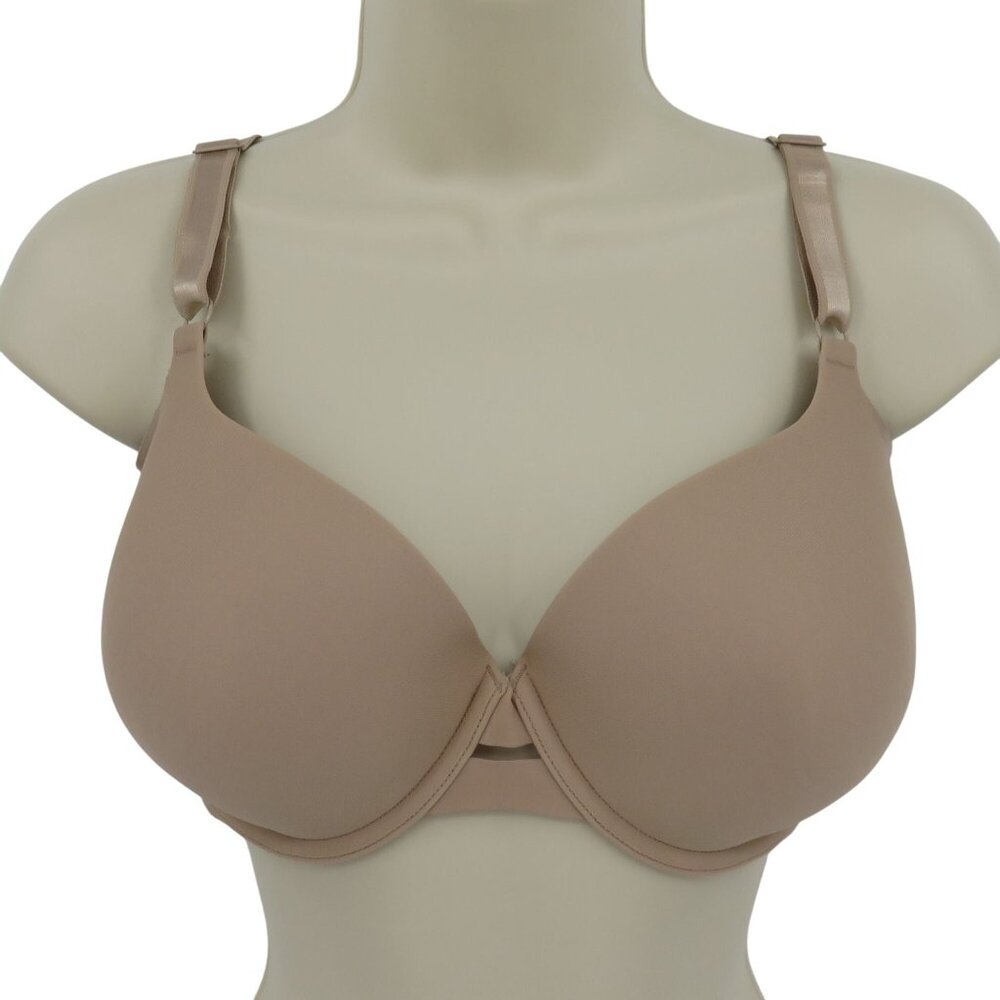 Warners 38C No Side Effects Smoothing Underwire Bra 1356 Solid Beige Lined Women