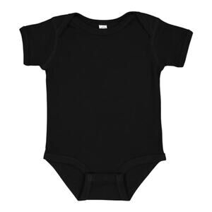 2PK Rabbit Skins 4400 12 Months Black Cotton Infant Baby Rib Bodysuit Boys Girls