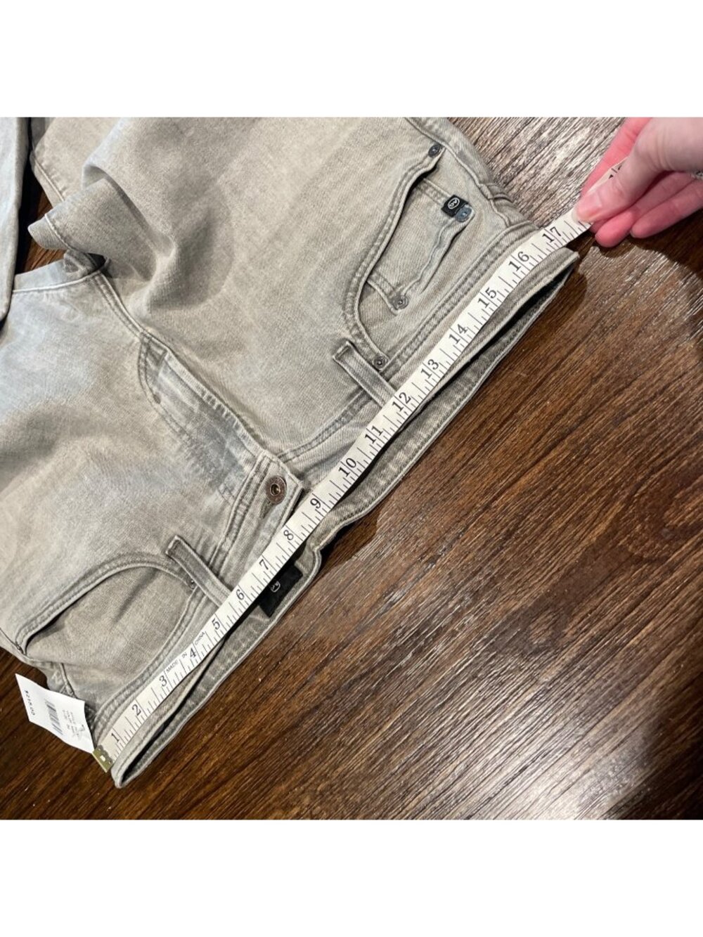 AG Tellis Slim Jean Mens 32x34 Light Gray Ruff Distressed Stretch Grunge Denim - Picture 8 of 12