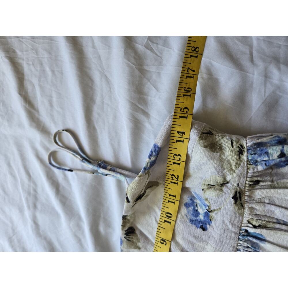 Willow Rubi Babydoll Dress Floral Small Linen Blend Coastal Beach Cottagecore - Picture 9 of 11
