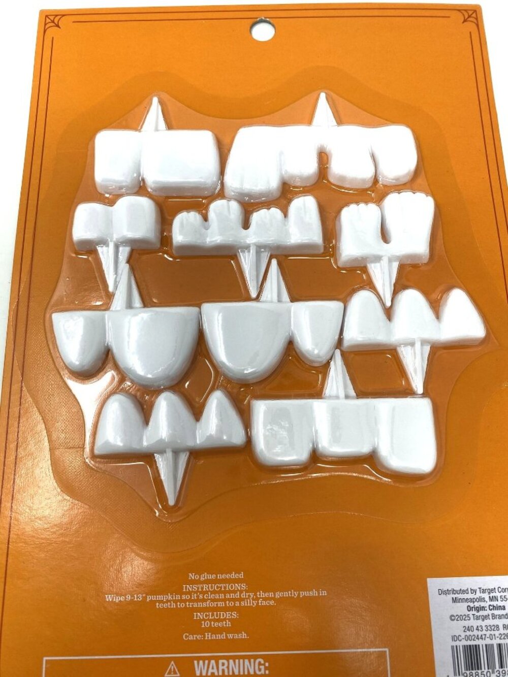 Target 10pc Silly Push In Teeth Carving Halloween Decorative Prop Kit - Picture 7 of 11