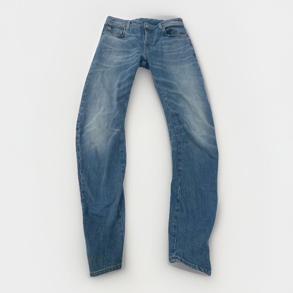 G-STAR RAW Denim Blue ARC 3D Slim Button Fly Bow Leg Jeans Size W32 L34