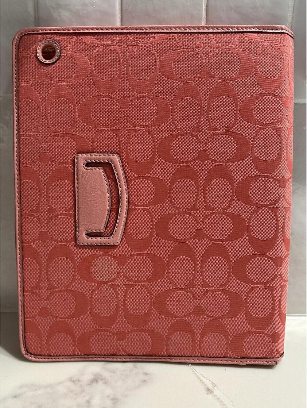 Coach Pink Canvas Signature Print iPad 2 Smart Cover Case $68