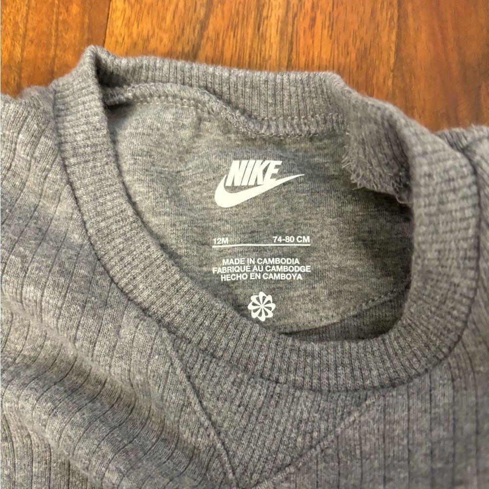 Nike Grey Ribbed Embroidered Swoosh Jumpsuit - Picture 5 of 5
