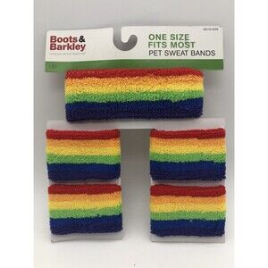 Rainbow Leg Warmers and Bow for Pets by Boots & Barkley One Size Fits Most ￼