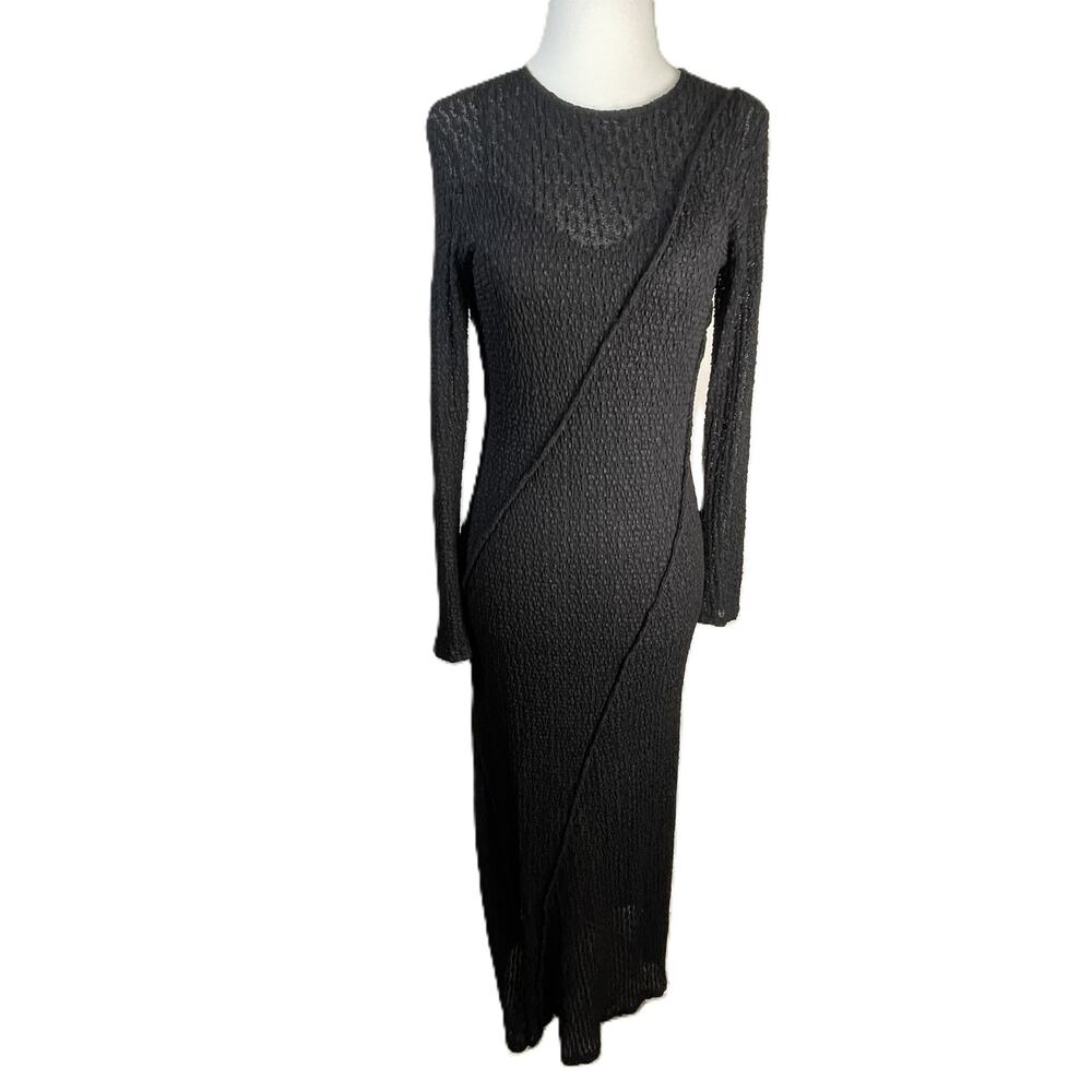 Zara Black‎ Gothic Maxi Dress M Open Back Witchy Fairy Goth Glam Evening Gown