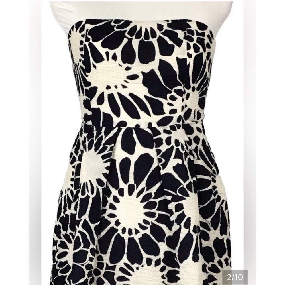 J. CREW Lorelei Print Strapless Dress Floral Blue size 6