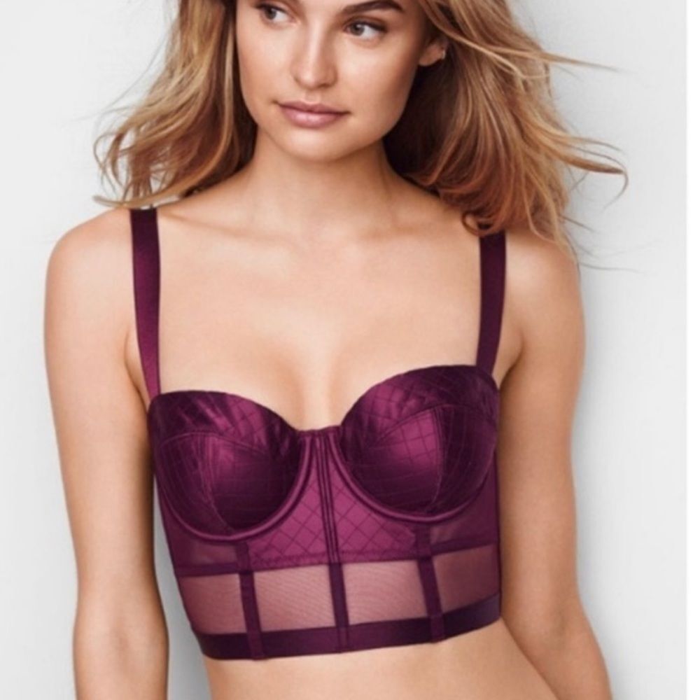 Victoria’s Secret Very Sexy Burgundy Corset/balconette Bra