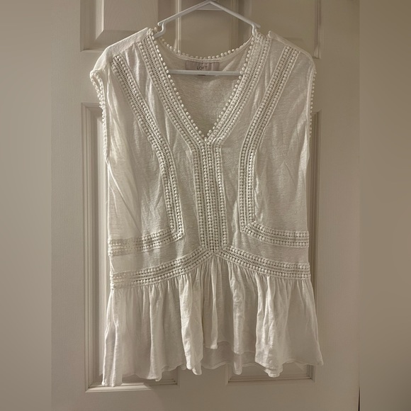 LOFT Tops - ann taylor loft women’s white sleeveless white blouse