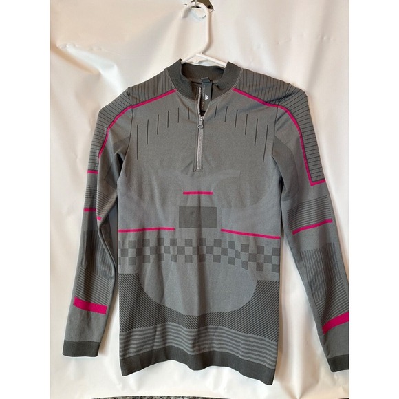 adidas Tops - Adidas Stella McCartney 1/4 Zip Top Womens XS Gray Seamless Training Long Sleeve