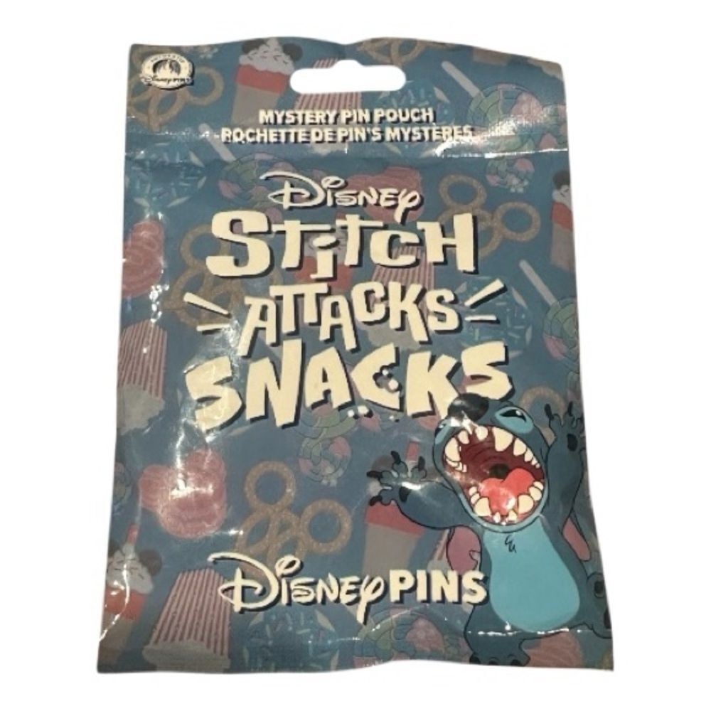 Disney Stitch Attacks Snacks Pin Pouch - mystery sealed. 5 random pins