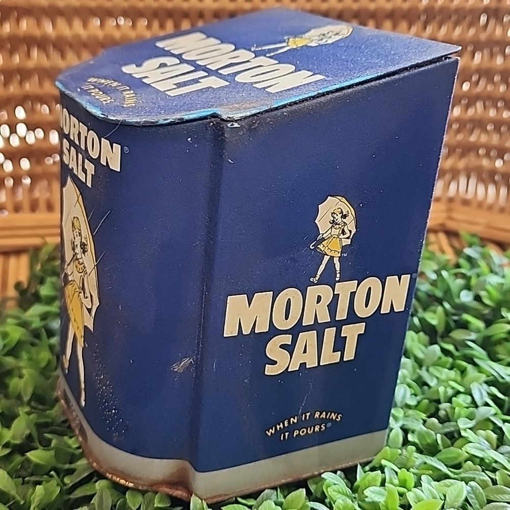 Vintage Hinged Lidded Morton Salt Rusty Container - Picture 5 of 10
