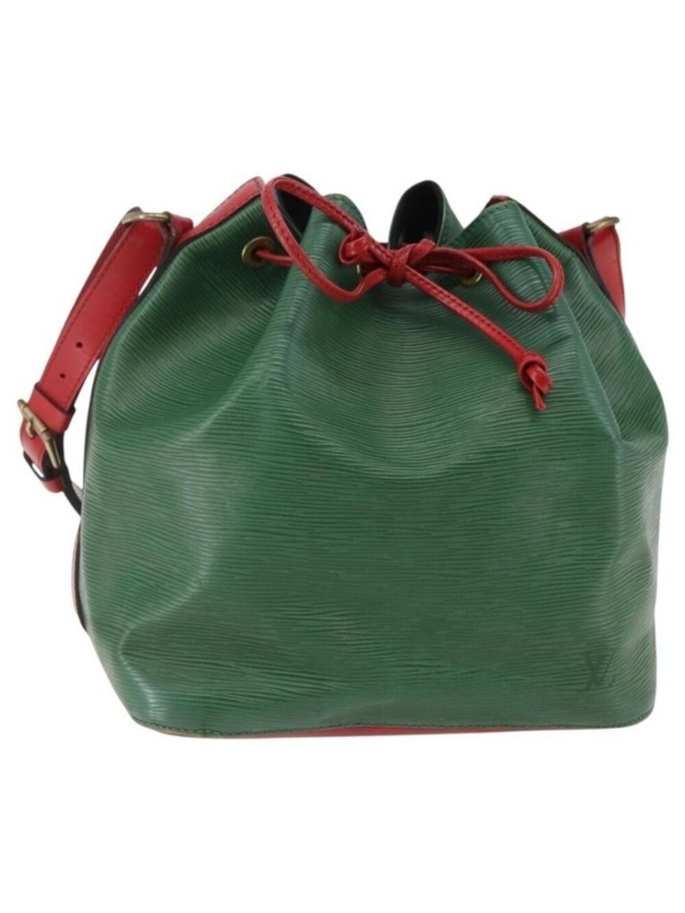 Authentic LOUIS VUITTON Epi Petit Noe Shoulder Bag Bicolor Green Red M44147 LV