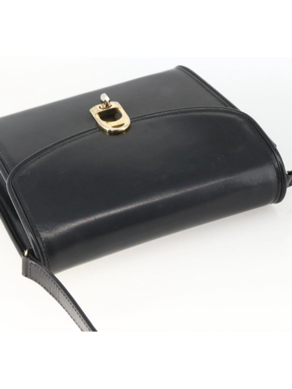 Authentic GUCCI Shoulder Bag Leather Black Gold - Picture 10 of 16