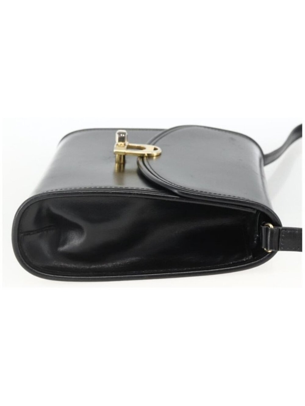 Authentic GUCCI Shoulder Bag Leather Black Gold - Picture 14 of 16