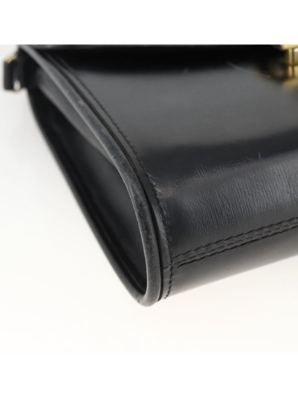 Authentic GUCCI Shoulder Bag Leather Black Gold - Picture 4 of 16
