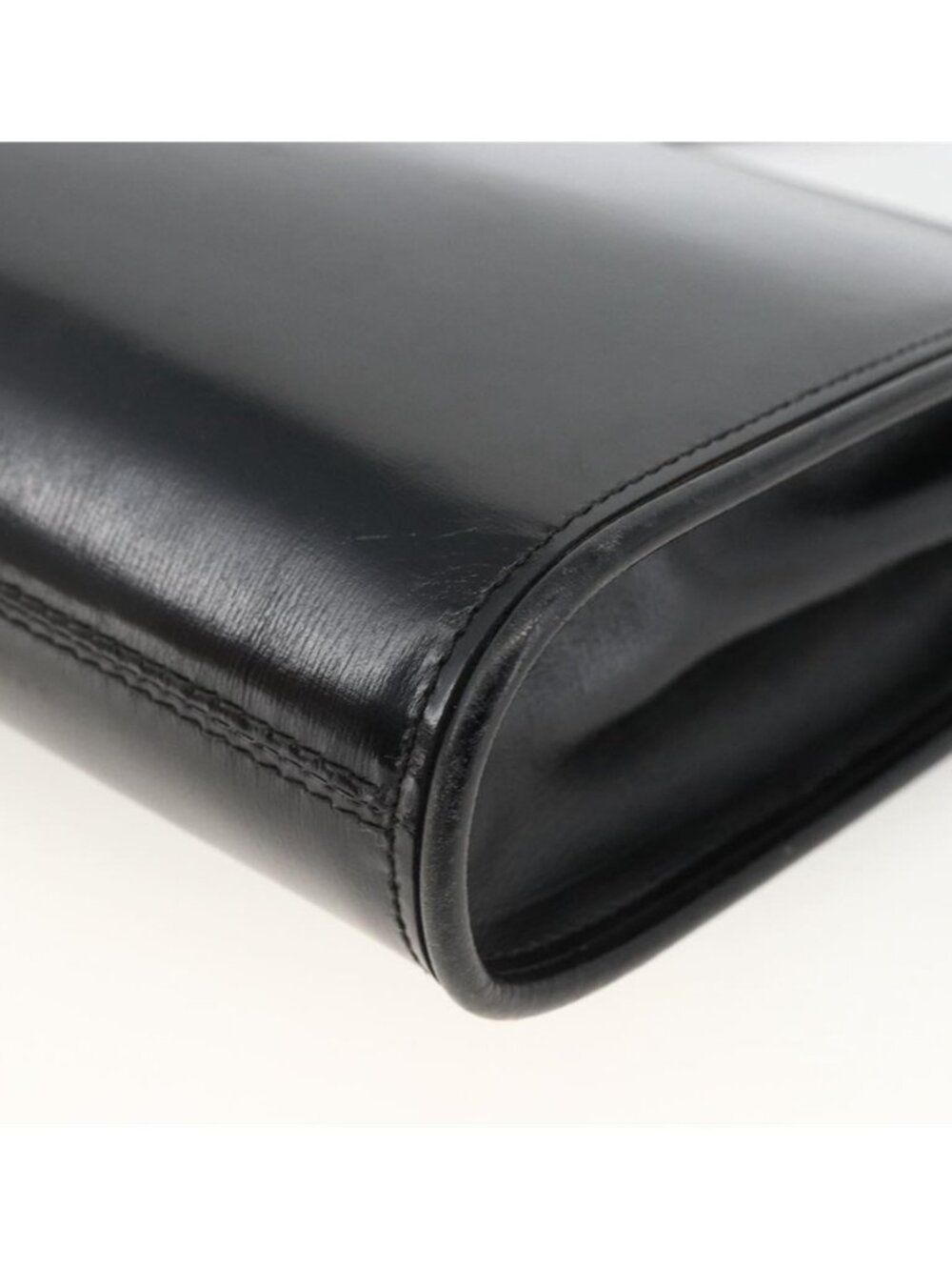 Authentic GUCCI Shoulder Bag Leather Black Gold - Picture 15 of 16