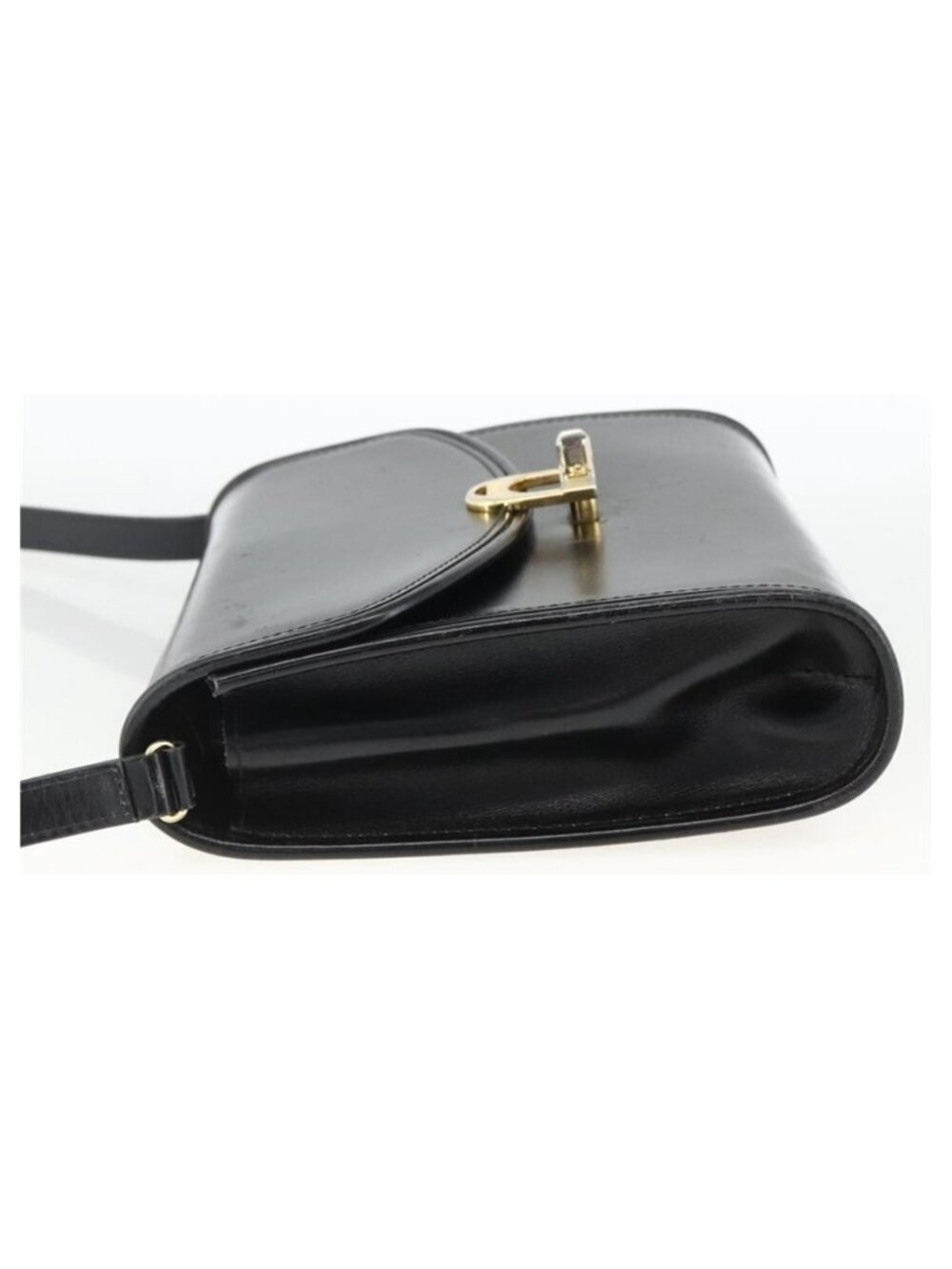 Authentic GUCCI Shoulder Bag Leather Black Gold - Picture 11 of 16