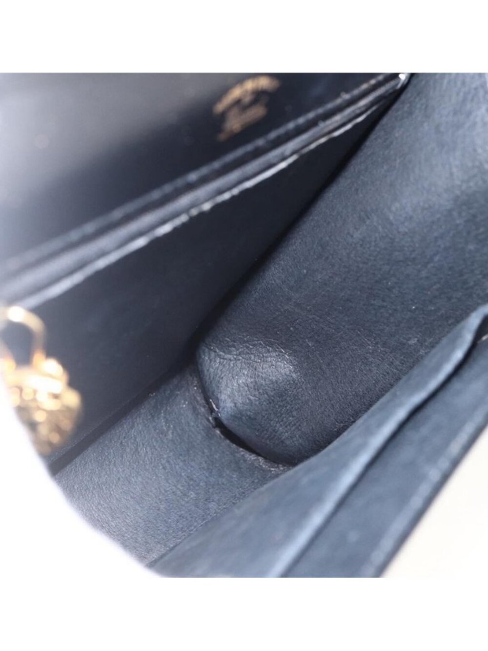 Authentic GUCCI Shoulder Bag Leather Black Gold - Picture 3 of 16