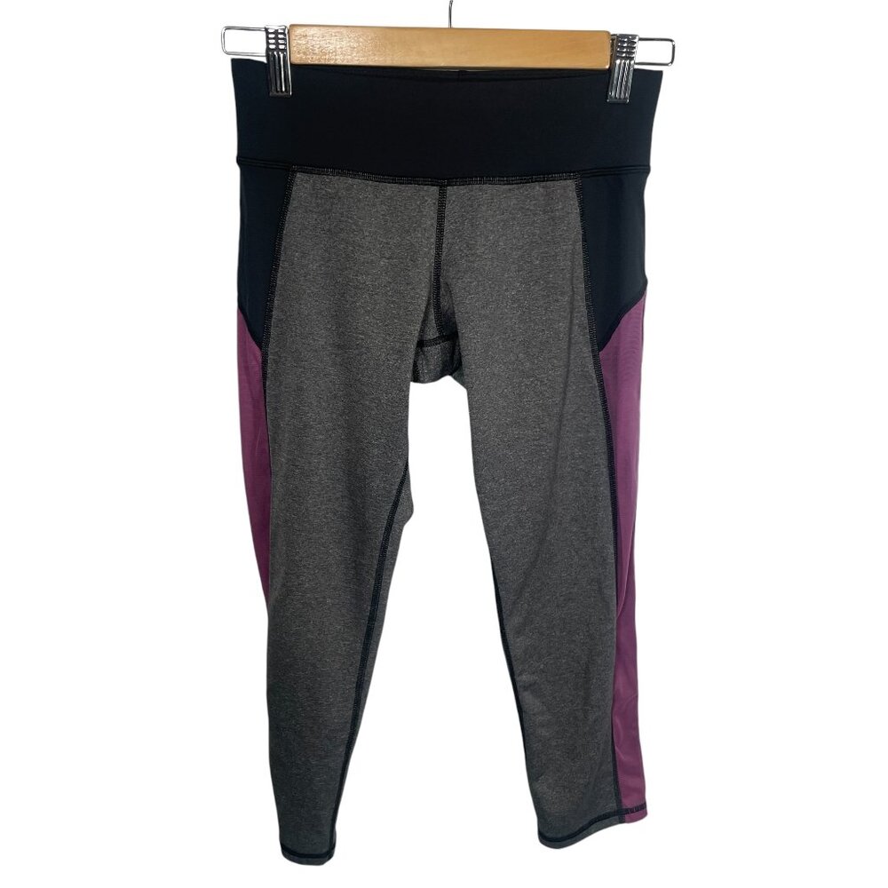 MICHI Yoga Leggings Womens Size Small Cropped Gray Purple Activewear Gym