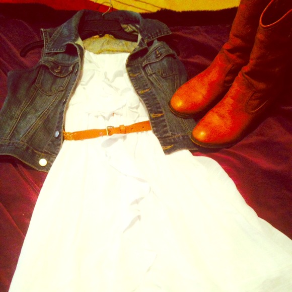 🎀White tube top hi low dress🎀
