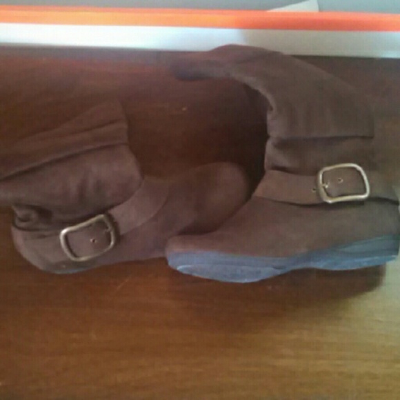 Brown swede boots
