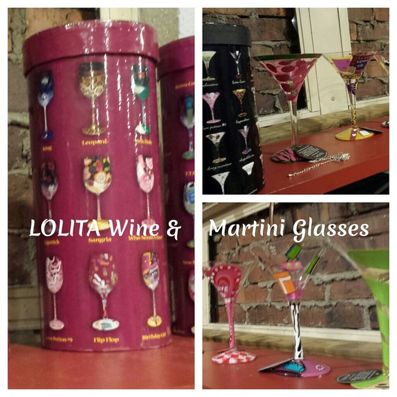 Retired Lolita Hand Painted Martini glasses!