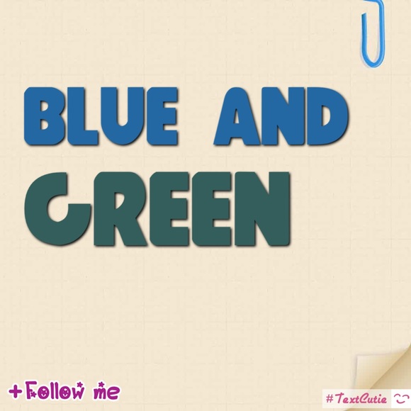 Blue and green items
