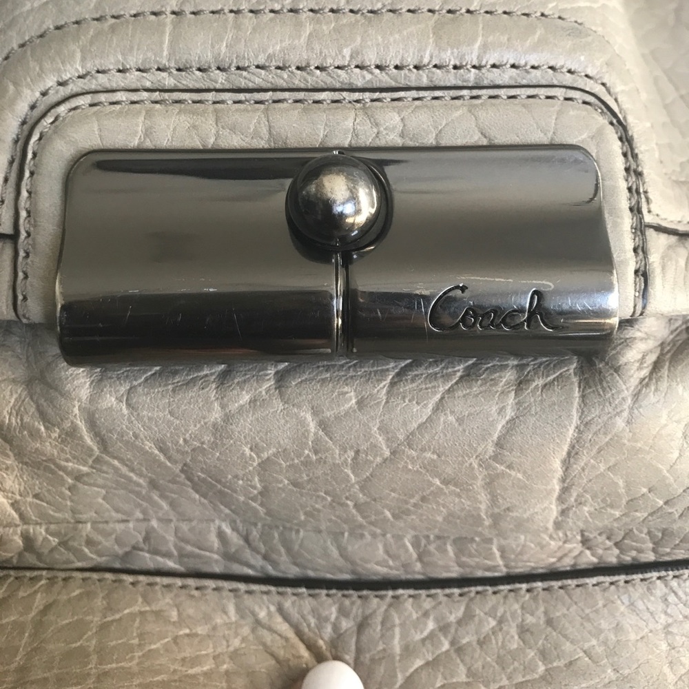 Coach Kristin Leather Satchel (Light Grey) - Picture 4 of 8