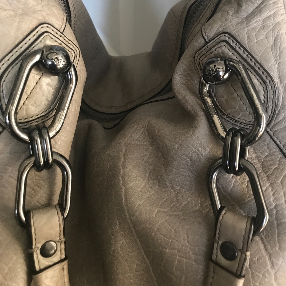 Coach Kristin Leather Satchel (Light Grey) - Picture 6 of 8
