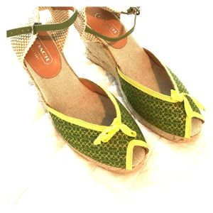 Coach wedges never worn
